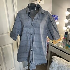 Alfani Gray Casual Button Down Shirt